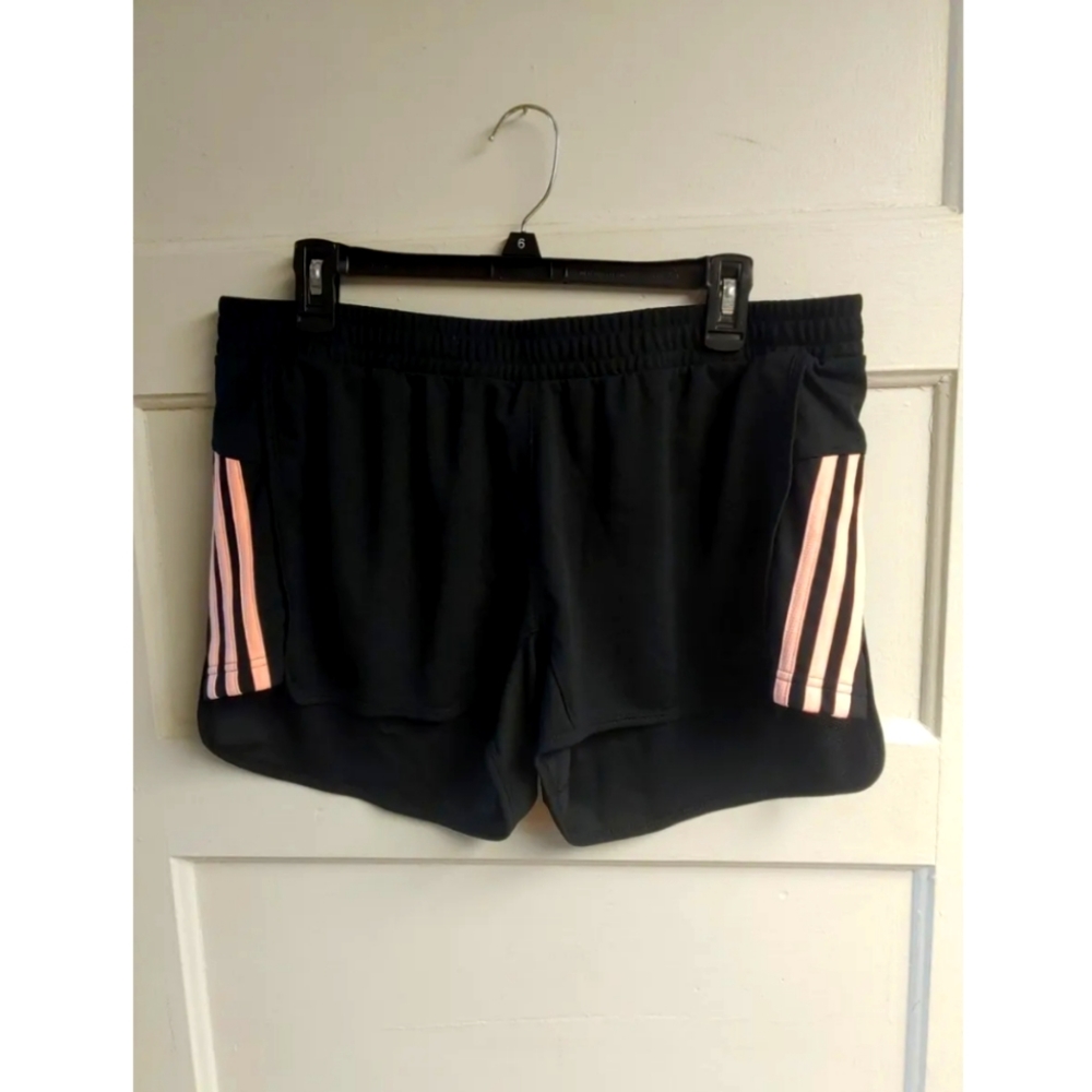 Black & pink Adidas athletic shorts